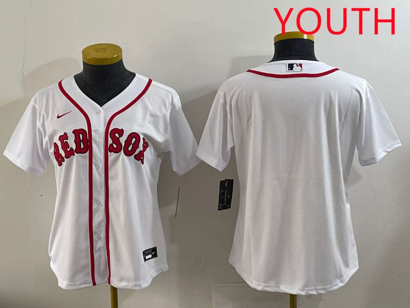 Youth 2025 Boston Red Sox Blank White Game Nike MLB Jersey style 1->youth mlb jersey->Youth Jersey